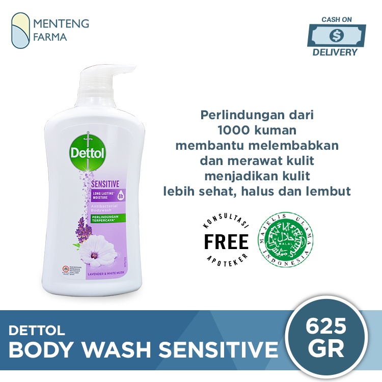 Sabun Mandi Cair Dettol Sensitive - 625 Gram