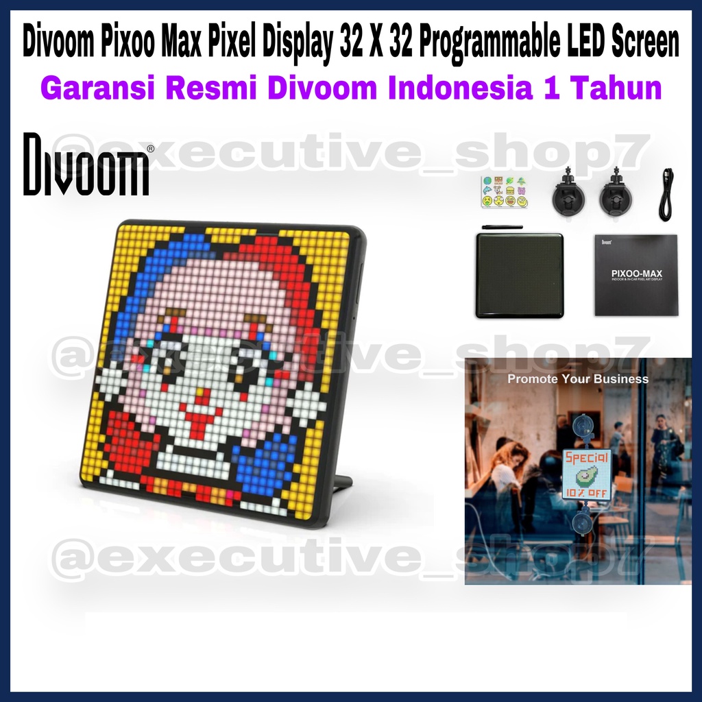 Divoom Pixoo Max Pixel Display 32 X 32 Programmable LED Screen - Garansi Resmi Divoom Indonesia 1 Tahun