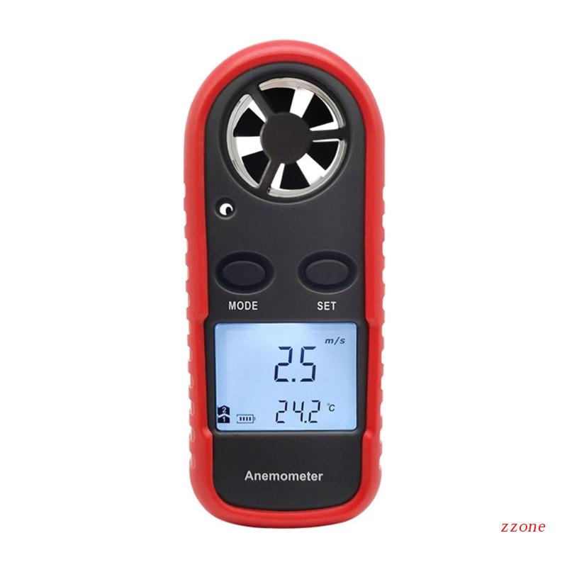 Zzz Anemometer Genggam Pengukur Kecepatan Angin / Suhu / Volume Udara