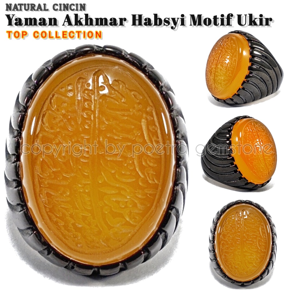 Natural Cincin Yellow Yaman Akhmar Al Habsyi Ukir