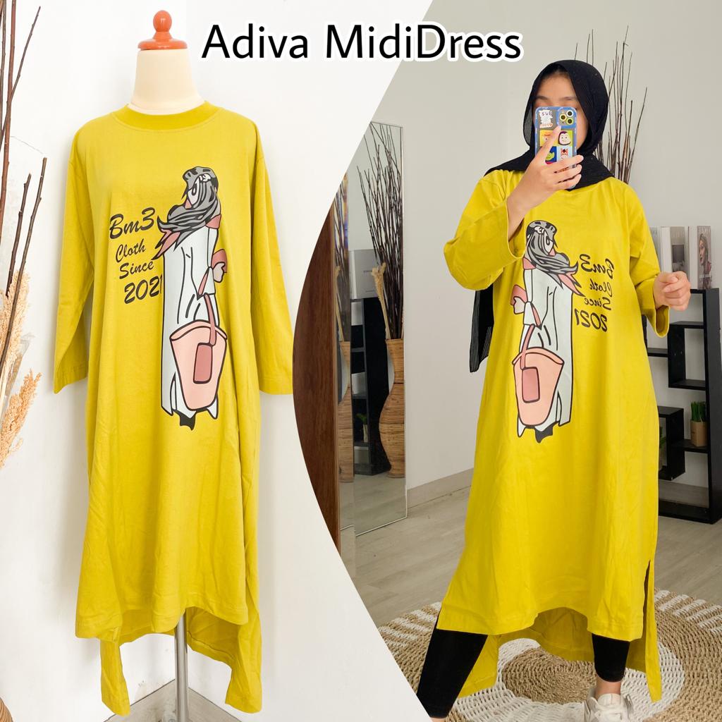 ADIVA MIDI DRESS / KAOS MIDI DRESS / MIDI DRESS KAOS CANTIK / MIDI DRESS KAOS KEKINIAN