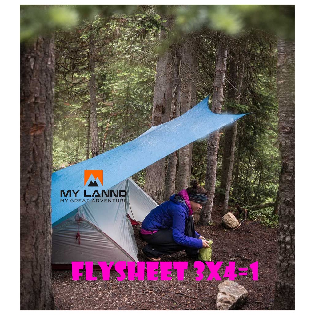 flysheet atap tenda mylannd bushcraft ultralight 2x3 3x3 3x4 4x6 multifungsi 19 loop