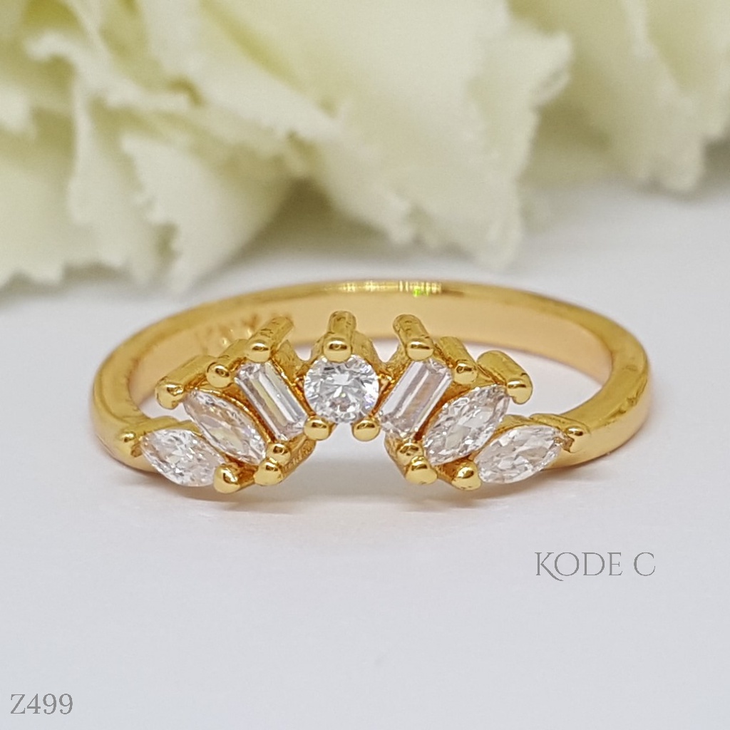 PGX Cincin Mahkota Xuping Wanita Lapis Emas Aksesoris Perhiasan Fashion Premium - Z499
