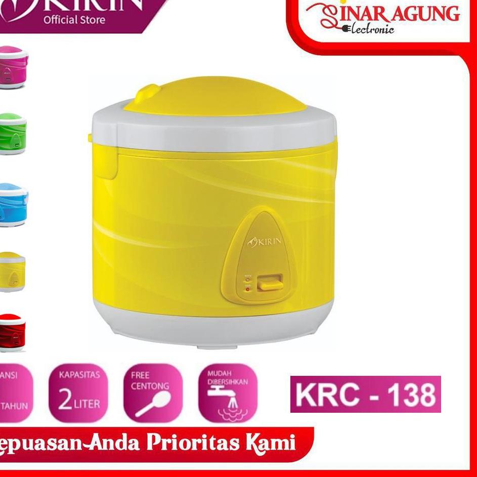 Harga Bersahabat MAGIC COM / RICE COOKER KIRIN KRC138 / KRC-138 / KRC 138 [2 LITER] 100% ORI