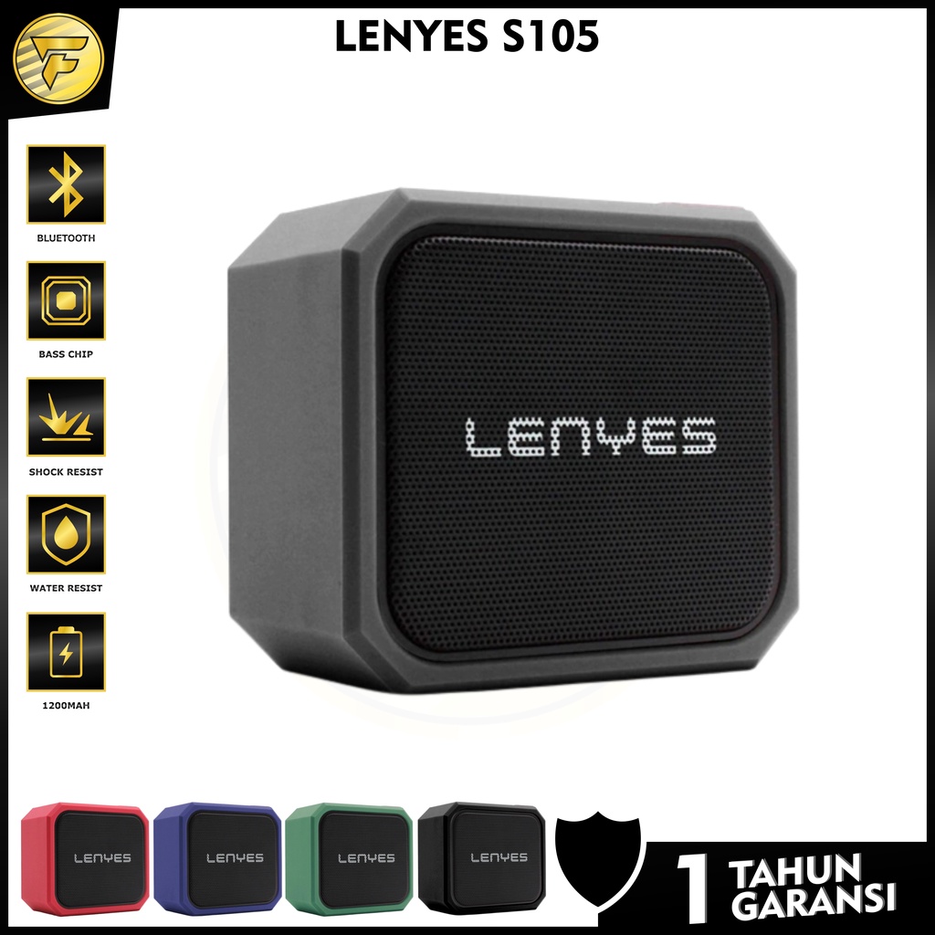 LENYES S105 Speaker Bluetooth waterproof ipx7 outdoor wireless TWS HIFI BASS anti air tahan banting original