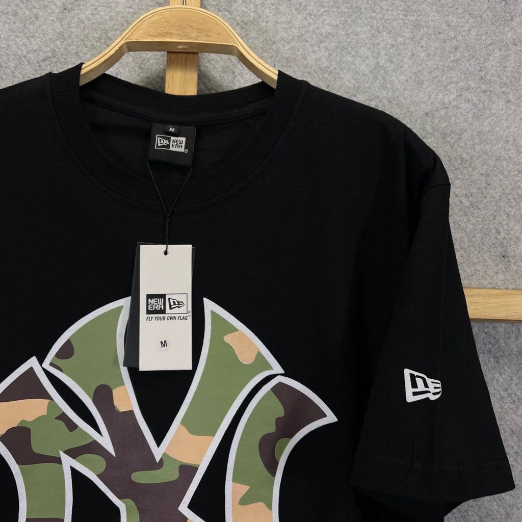 KAOS MLB YANKEES NY LOGO CAMO HITAM MIRROR FULLTAG