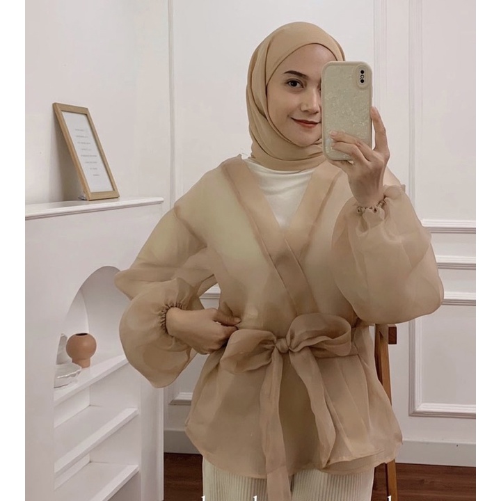 Kaelaa Wrap Blouse | Organza Blouse | Organza Top