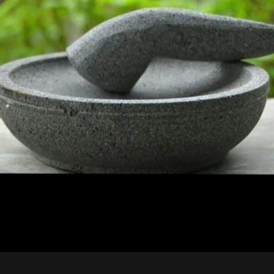 Sale (20cm) Cobek Batu Bubut Asli Dijamin / Batu Gunung Asli Ukuran 20 cm / /PERALATAN MASAK SET/PAN