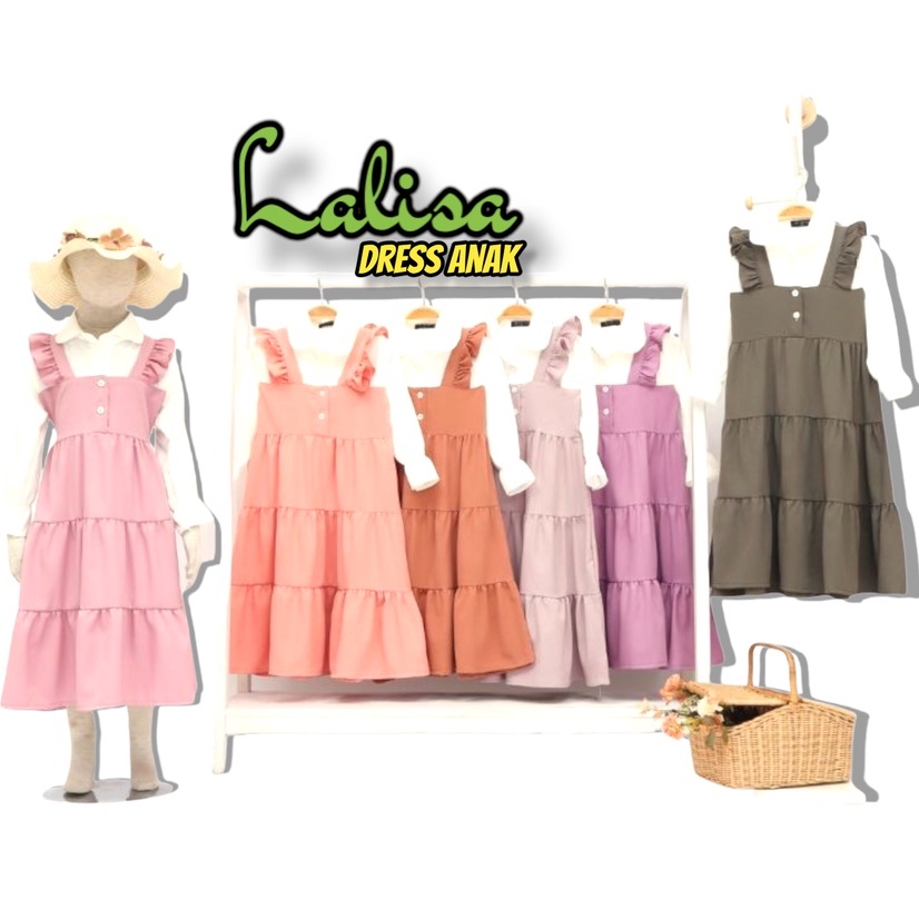 Ollet Gamis Lalisa / gamis anak fashion perempuan muslim / baju gamis dress anak perempuan 1-8 tahun