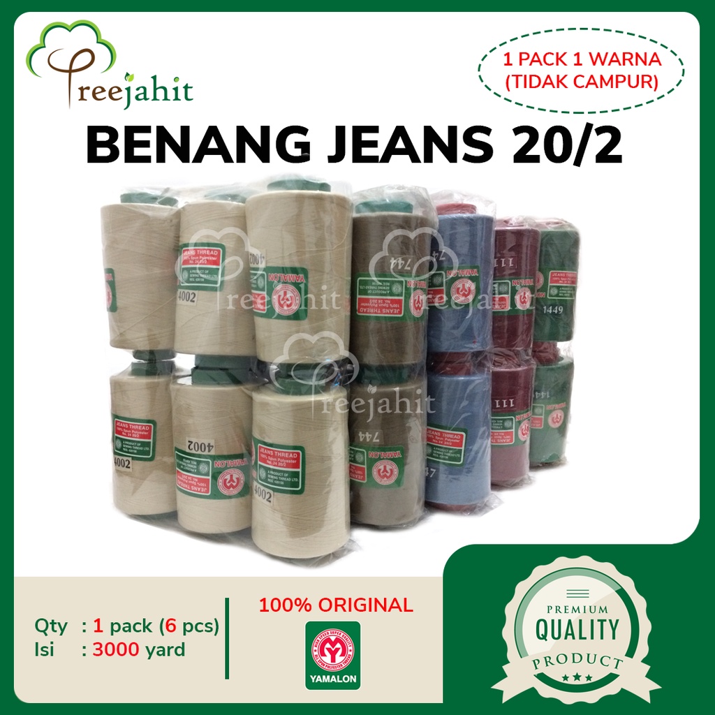 Benang Jahit Jeans Merk Yamalon 20/2 3000Y / Pack