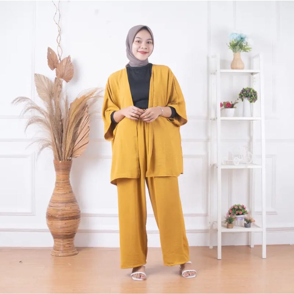 ZASKIYA - ONE SET KIRA CRINGKEL / ONESET DAILY WANITA SET OUTER &amp; KULOT CRINGKEL PREMIUM