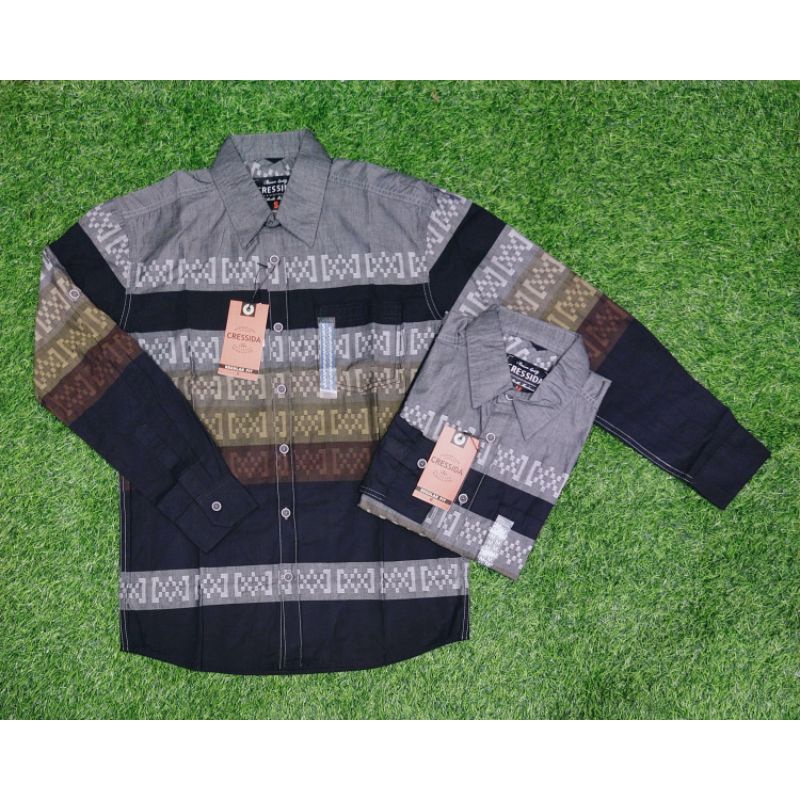 BAJU  CRESSIDA ORIGINAL KEMEJA PRIA LENGAN PANJANG KATUN KOTAK KOTAK POLOS TERMURAH BRAND ORI