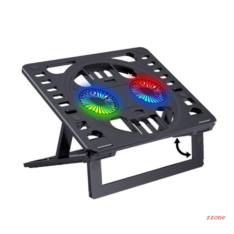 Zzz Stand Holder Laptop / Notebook Dengan Kipas Pendingin RGB Tidak Berisik