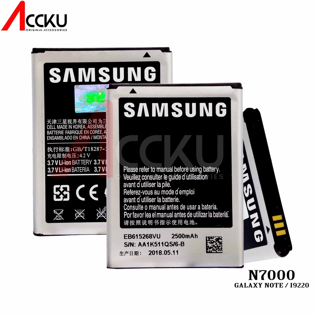 N7000 99%BateraiSamsungN7000 - I9220 - Galaxy Note - EB-615268VUBatterySamsungN7000 Battery Baterai BatreSamsungEB-615268VU