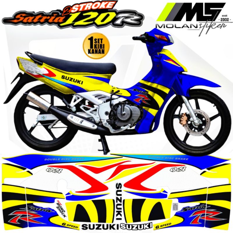Decal Sticker Striping Variasi Motif Ori Satria R 120 Lumba 2001-2002 /Satria R 2Tak Kotak /Suzuki S