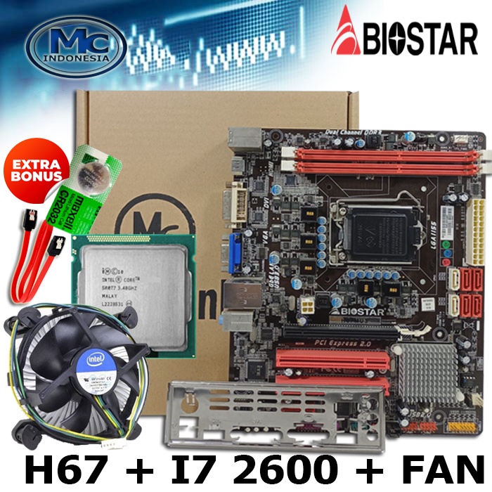 Paketan Mainboard Mobo Motherboard H67 LGA 1155