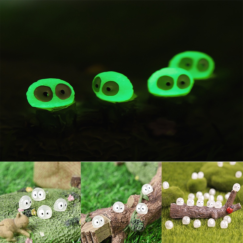 5Pcs DIY Desktop Craft Ornaments Luminous Potted Plant Decoration Garden Landscape Accessories Luminous Elf Decoration Mini Briquette Decorative Ornament