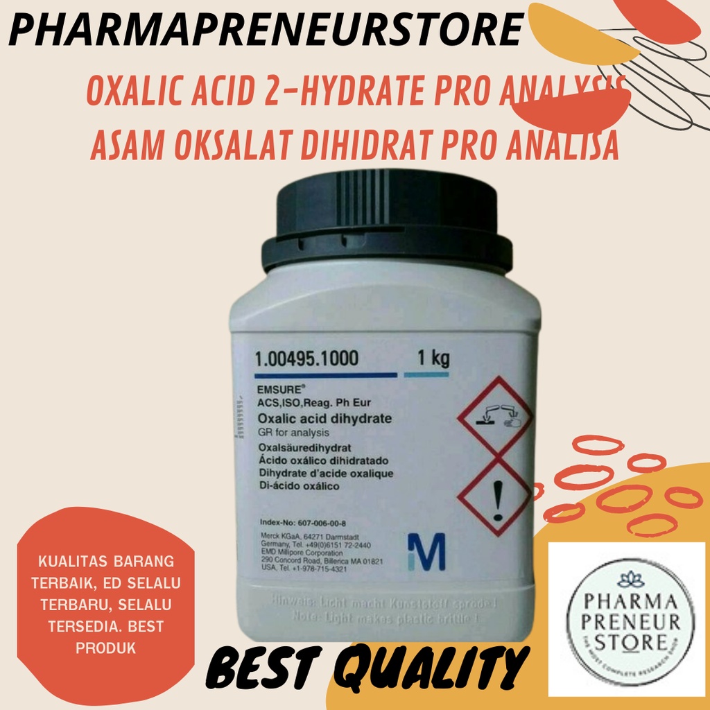 OXALIC ACID DIHIDRATE / ASAM OKSALAT DIHIDRAT PRO ANALISA 5 DAN 10 GRAM MERCK BEST QUALITY