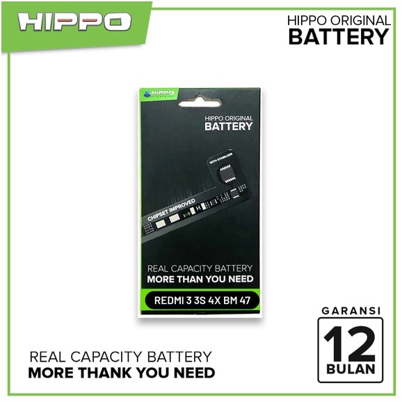 Hippo Baterai Batre Xiaomi Redmi 3 3S 3X 3 Pro 3 Prime 4X BM 47 BM47 Origina Battery Garansi Resmi