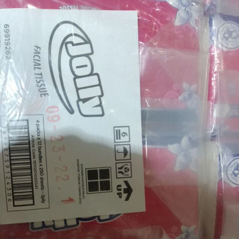 TISSUE JOLLY FACIAL 250 SHEET /LEMBAR 2PLY