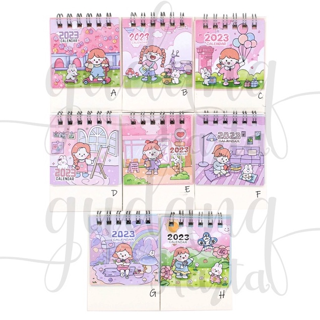 

GCC Kalender MIni 2023 Pink Girl Calender Duduk Motif Cewek Pink GCC 505005