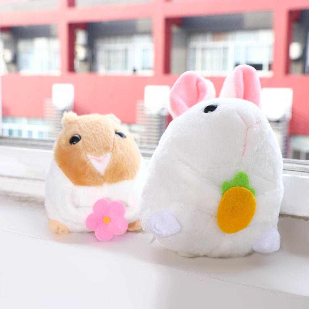 Needway   Mainan Hewan Lucu Lembut Dekorasi Kamar Tidur Hadiah Ulang Tahun Tarik String Tail Bergoyang Wag Tail Rabbit Toy