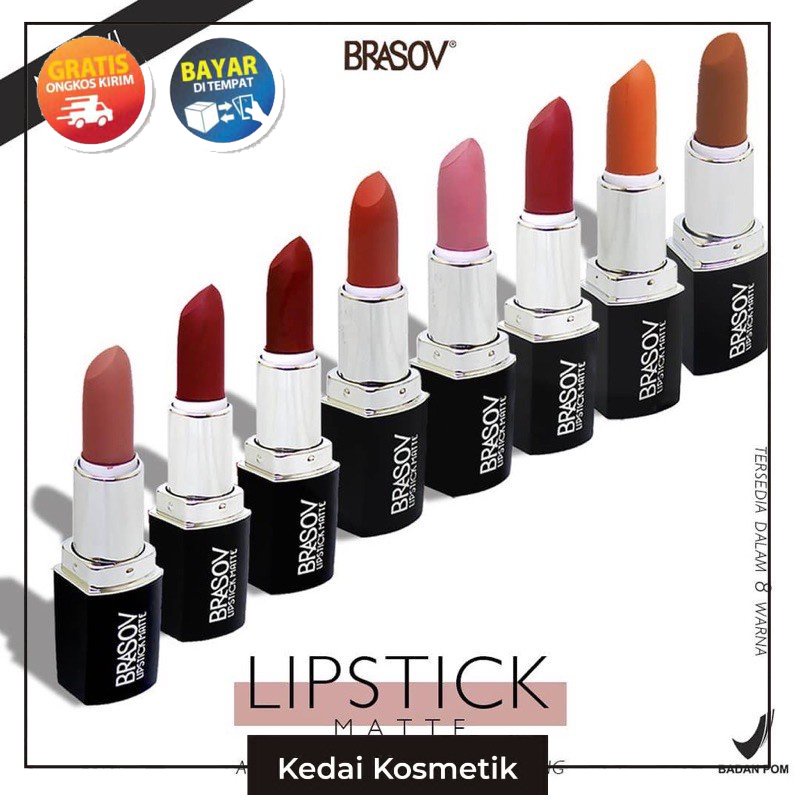 (ACEH) BRASOV Lipstick Matte 3.8 g - Lipstik Putar | Lipstik Mate