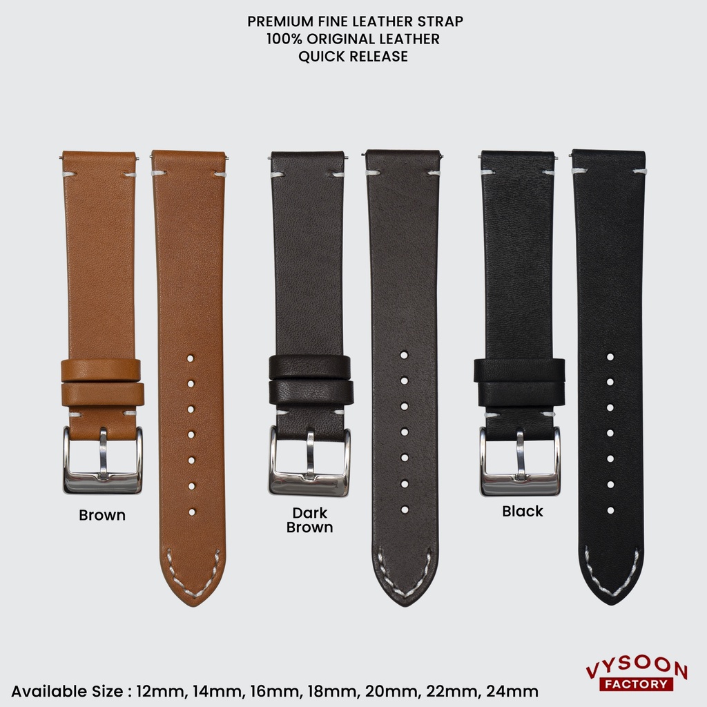 Quick Release Strap Premium Leather Tali Kulit 12mm 14mm 16mm 18mm