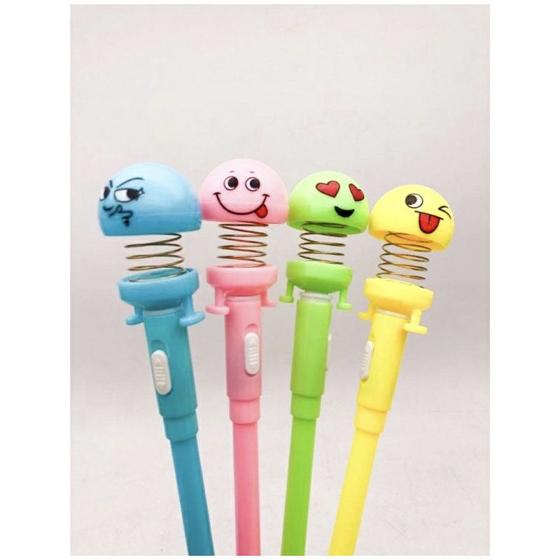 

Pulpen cair warna hitam plus lampu motif Emoticon / alat tulis sekolah / kantor