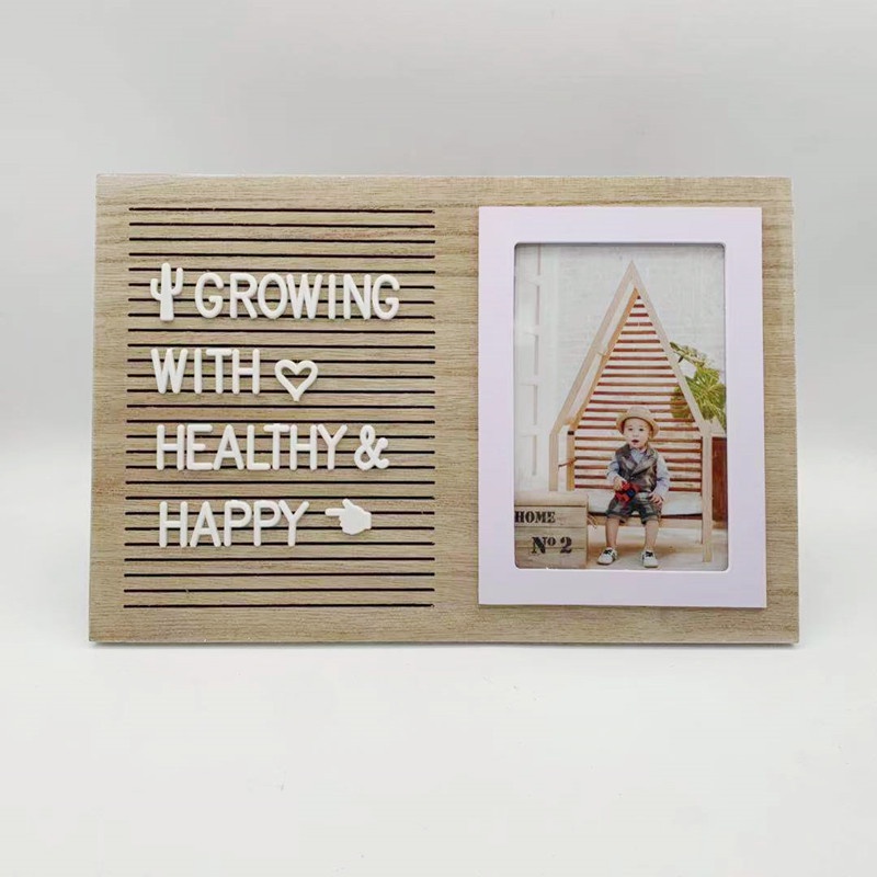 

Wood Letter board display felt premium papan nama huruf baby born