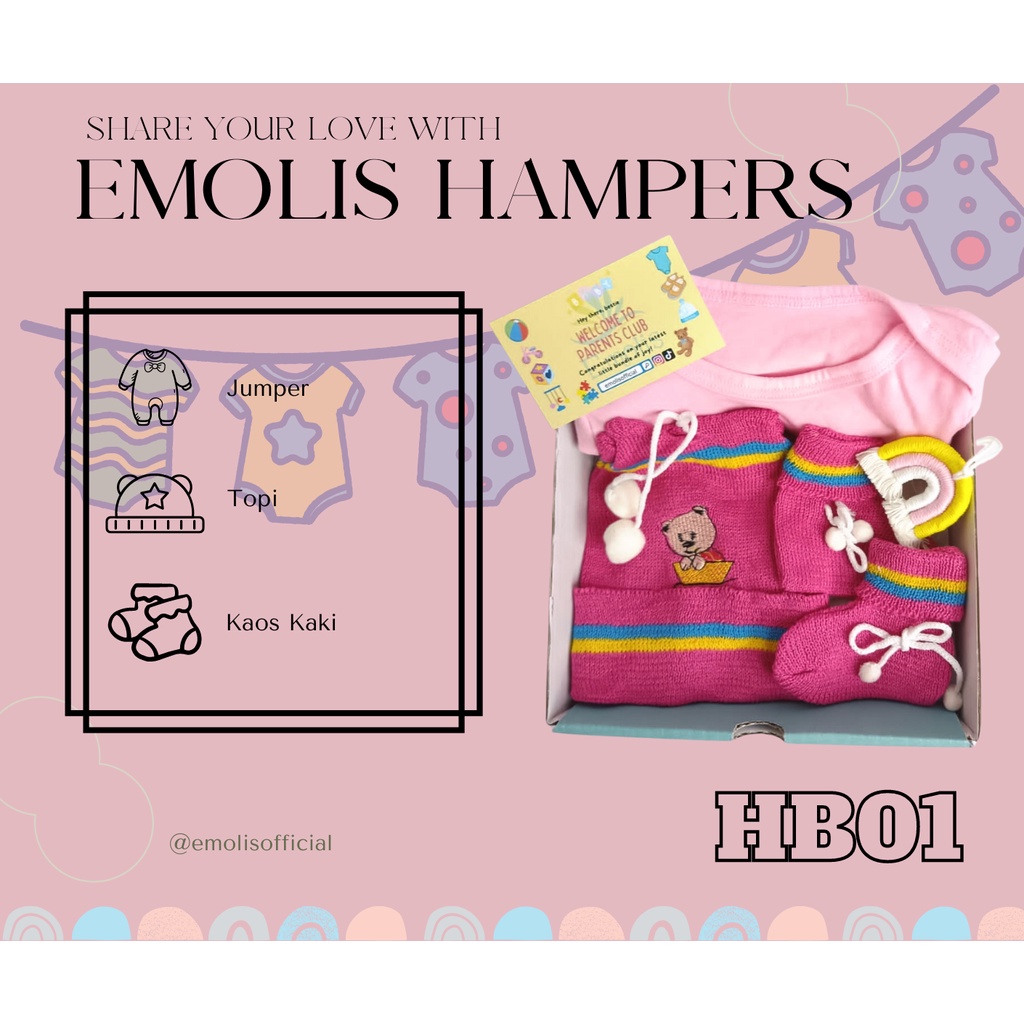 HB01 Hampers Bayi Newborn Baby Gift Emolis Kado Bayi Lahiran Unisex / Boy / Girl Perlengkapan Bayi Murah