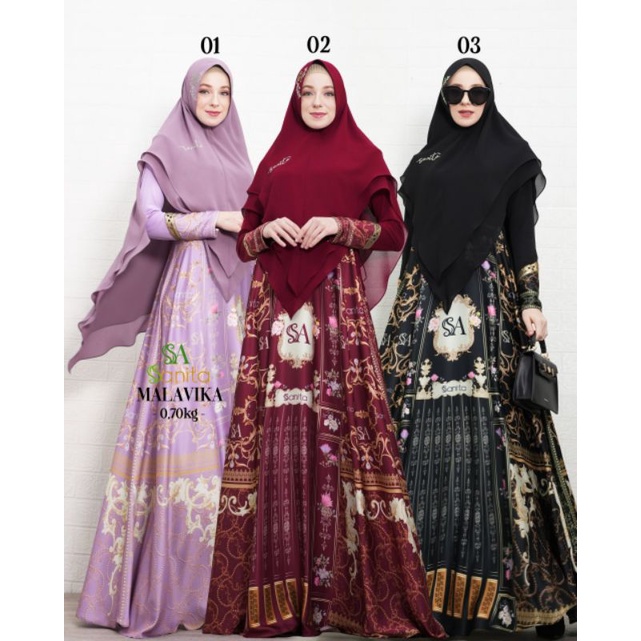 Malavika Syar'i ORI by Sanita / Dress Brukat / Dress Muslimah  Terbaru / Gamis Seserahan / Gamis Set