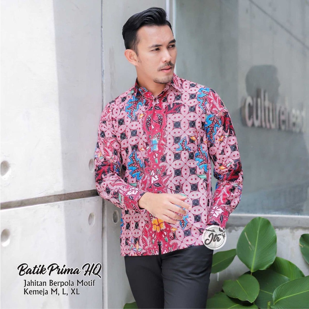 Atasan Batik Pria 1018 Kemeja Batik Jlamprang Reguler