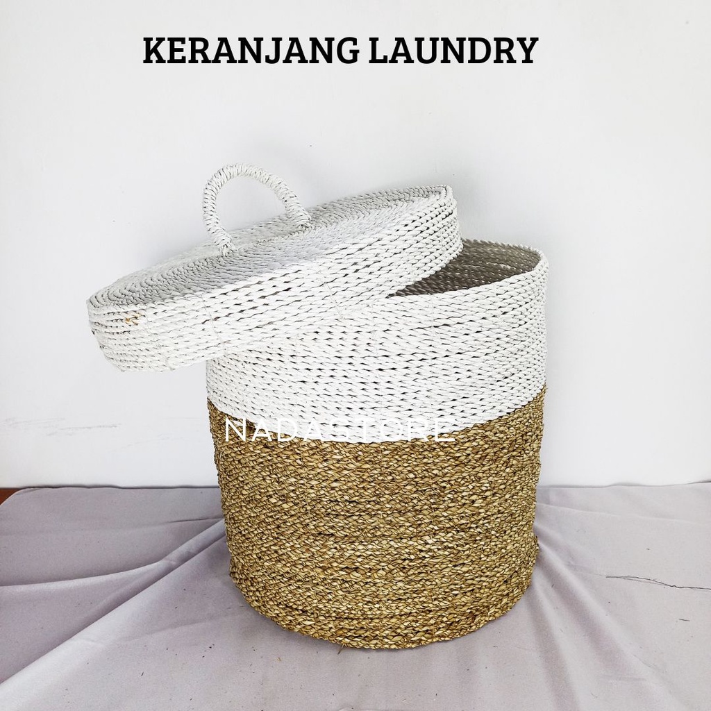 NADASTORE - KERANJANG LAUNDRY SEAGRASS / SEAGRASS LAUNDRY BASKET WITH CAP