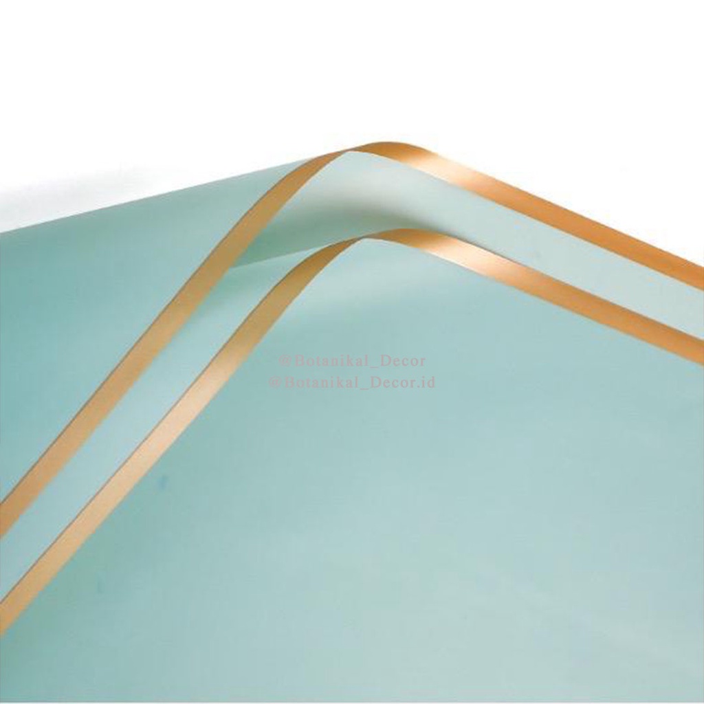 Flower Wrapping Cellophane Paper Kertas Stick Card Holder Stik Bouquet Buket Bunga Buket Bouquet Cake-TIFFANY BLUE