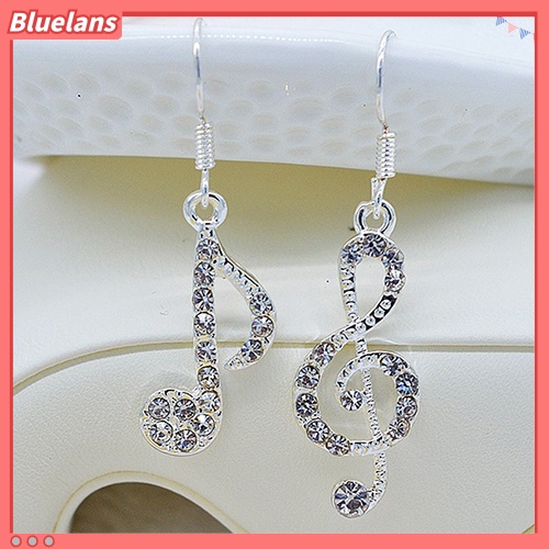 Bluelans Women Fashion Music Note Elegant Silver Color Jewelry Charm Hook Earring