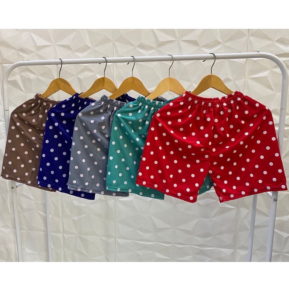 CELANA PENDEK MOTIF POLKADOT - Celana Boxer Harian Santai Unisex Termurah