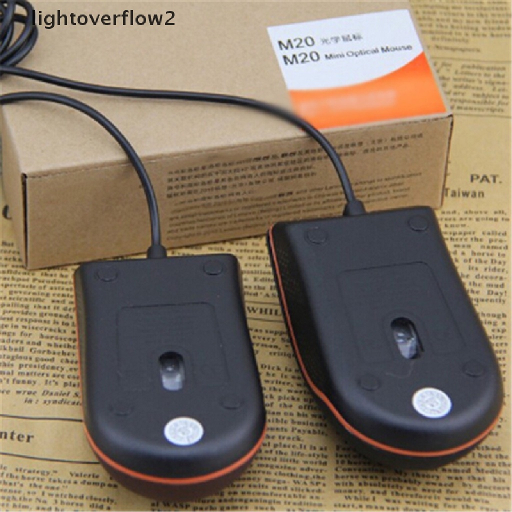 (lightoverflow2) M20 Mouse Optikal Kabel USB 2.0 Permukaan Frosted Untuk Komputer PC (ID)