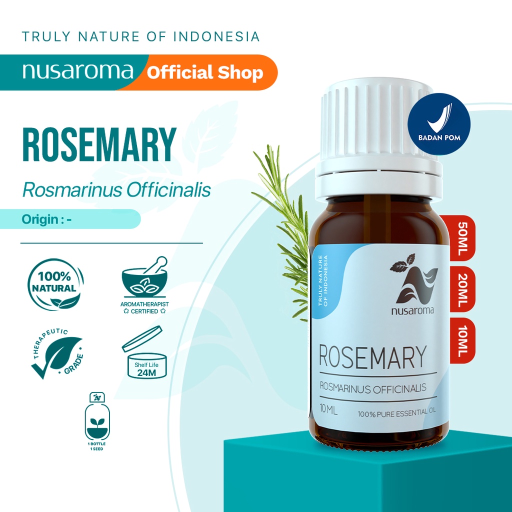 Nusaroma Rosemary Essential Oil - 100% Pure &amp; Therapeutic Essential Oil