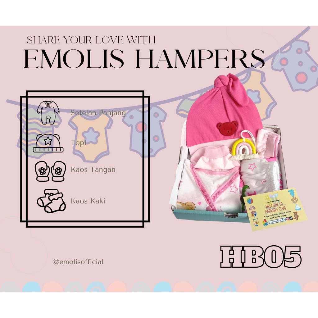 HB05 Hampers Bayi Newborn Baby Gift Emolis Kado Bayi Lahiran Unisex / Boy / Girl Perlengkapan Bayi Murah