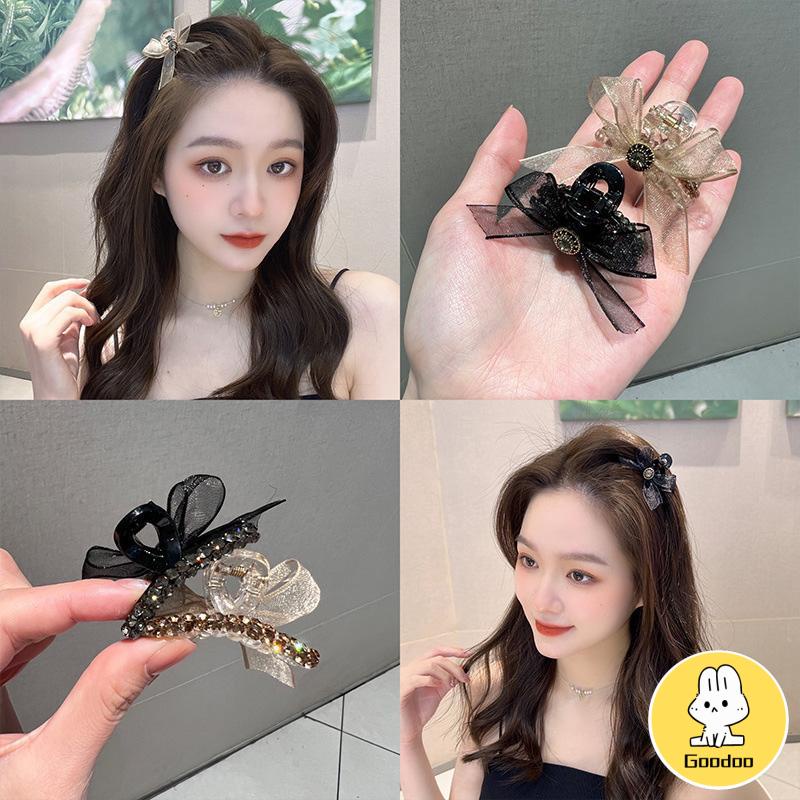 Double Sided Mesh Bow Kecil Ambil Klip Sisi Bang Clip Aksesoris Rambut -Doo