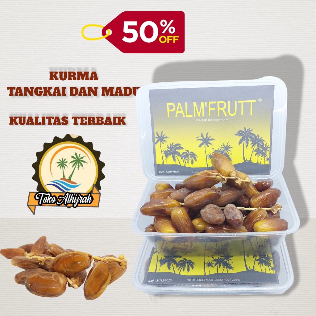 

[NEW] Kurma tunisia tangkai madu palm frutt/palm tangkai 500gr [kemasan box mika]