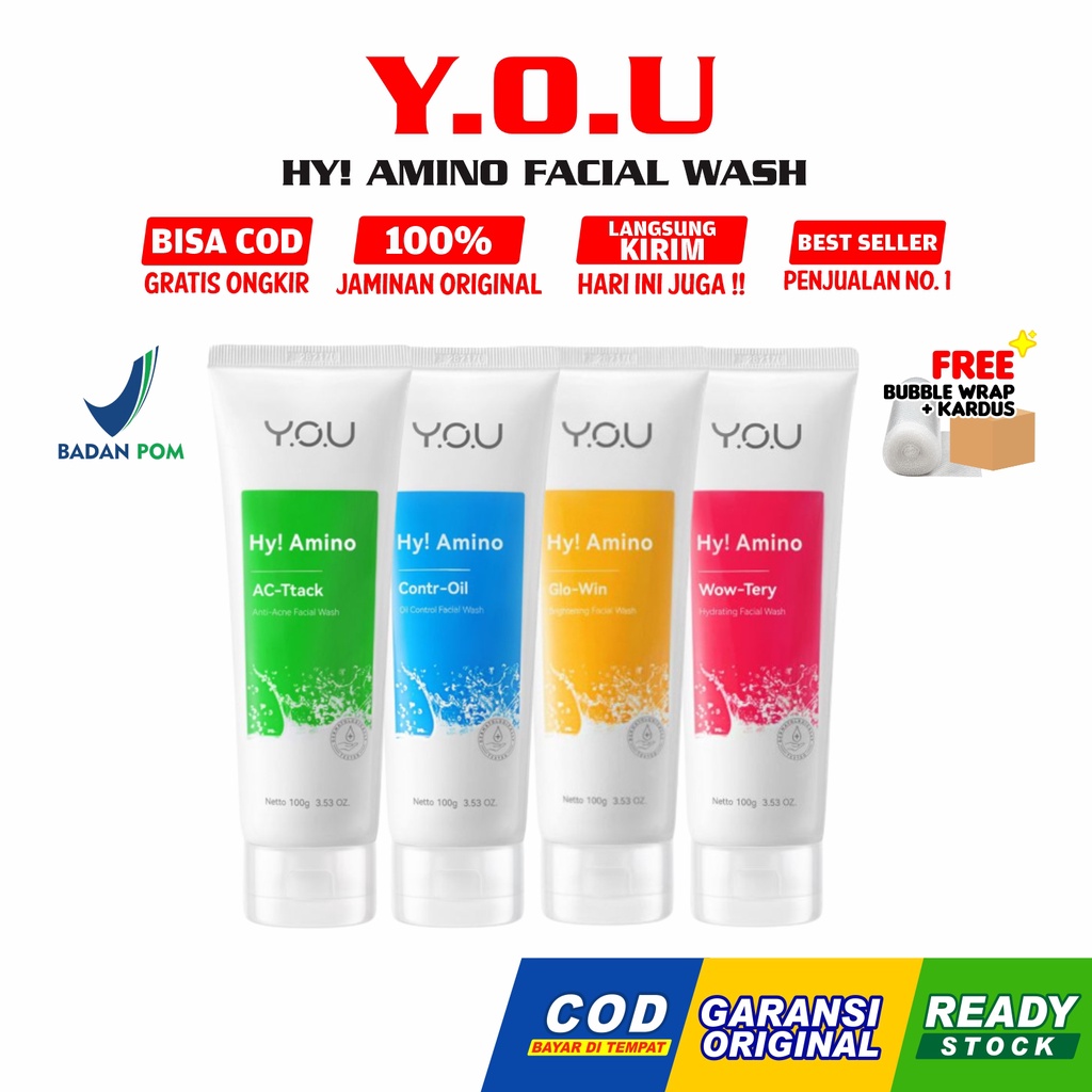 YOU Hy! Amino Facial Wash Series 100gr | Sabun Cuci Muka by Y.O.U