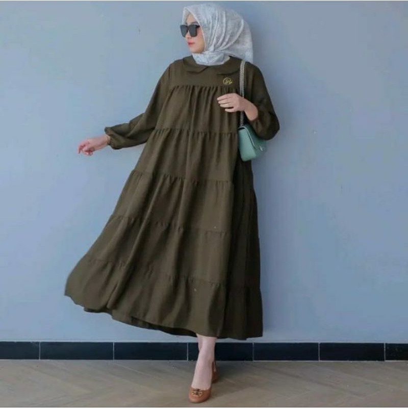 Gamis Susun Ity Mango Crepe // Syar'i Memayung Real pict Pakaian Wanita Muslim Modern Size Kumplit S M L XL XXL Ukuran Reguler Normal Tanggung Jumbo Gede Besar Oversize Awet Adem Jatuh Tebal Tidak Luntur Busana Murah Berkualitas Bagus Jahitan Rapih