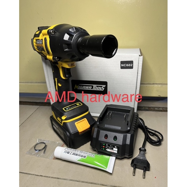 NAGAWA NCI-602 IMPACT WRENCH CORDLESS BRUSHLESS TORSI 600 Nm HANYA UNIT-MESIN BOR BUKA BAUT Nci602 N