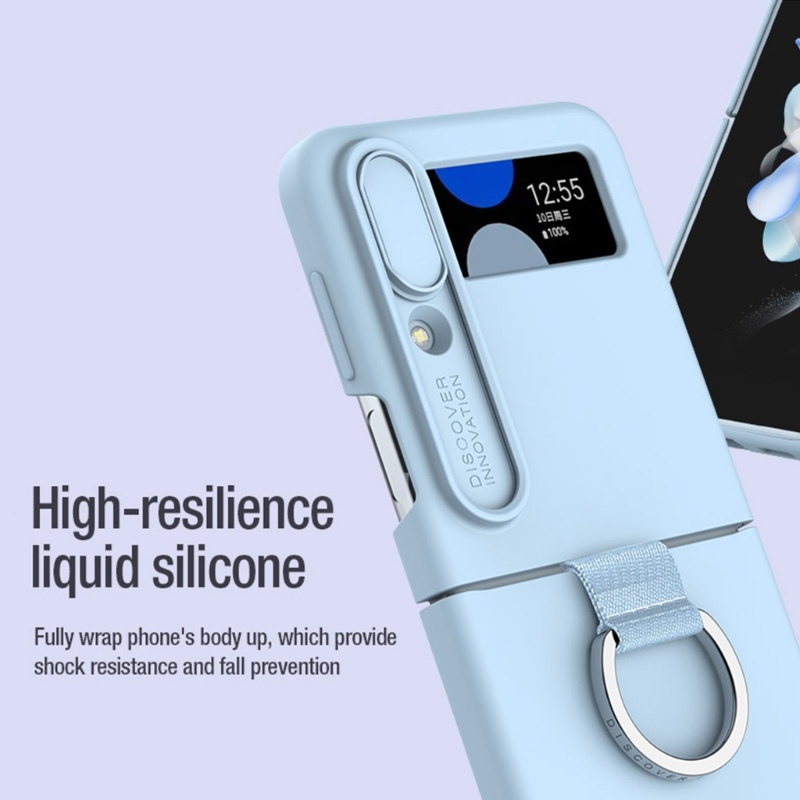 Casing Belakang Shockproof Dengan Ring Holder Mewah Untuk Z Flip4
