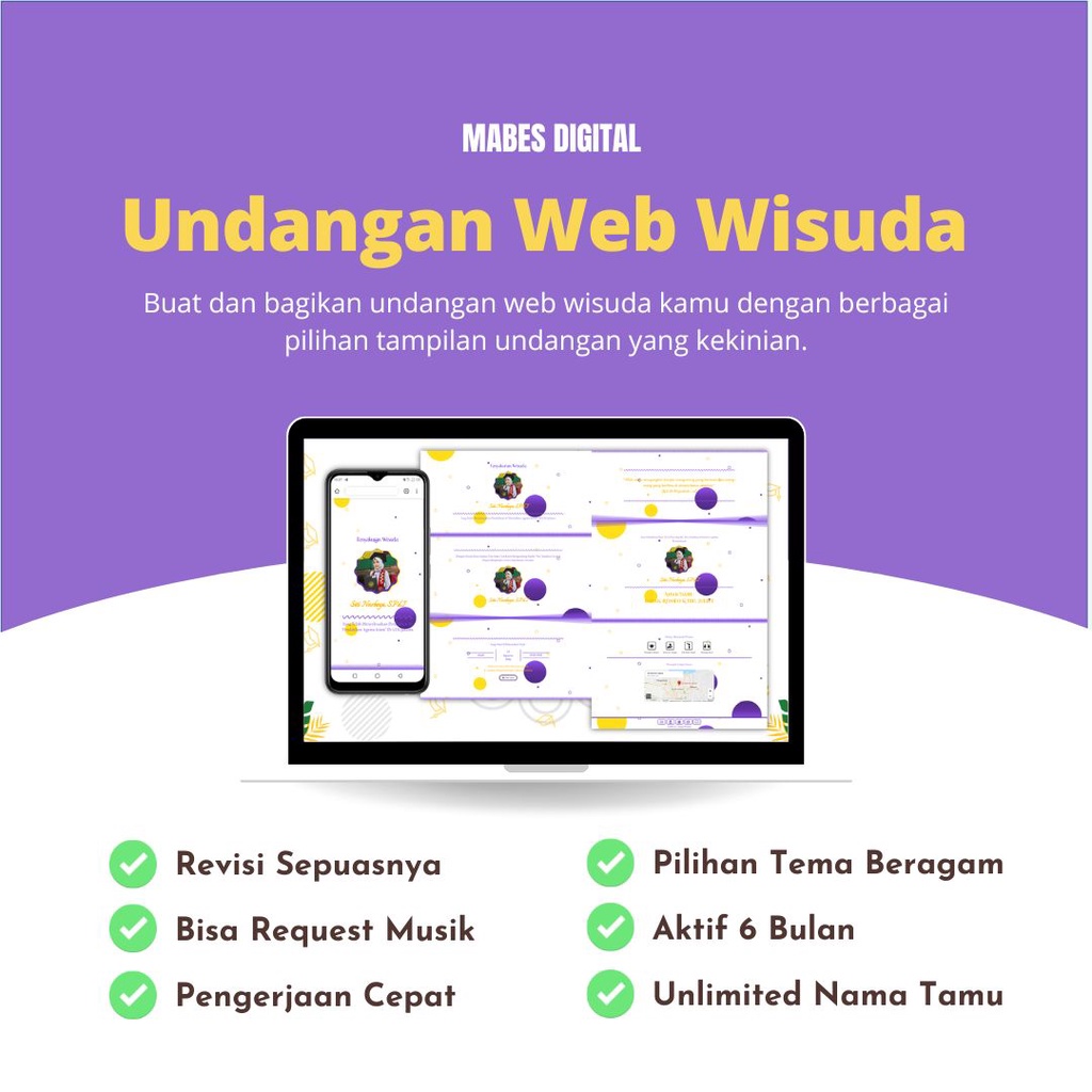 Termurah  Undangan Digital Website Wisuda Tema Foto Undangan Digital Web Kekinian