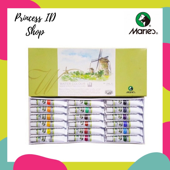 

Buruan Maries Water Colour Set Type 1338 12Ml 18 Warna (Cat Air) Bagus