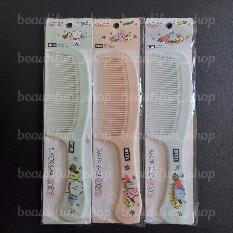 Sisir rambut bt21 | sisir rambut perempuan | sisir fancy anak karakter | sisir anak gagang panjang |