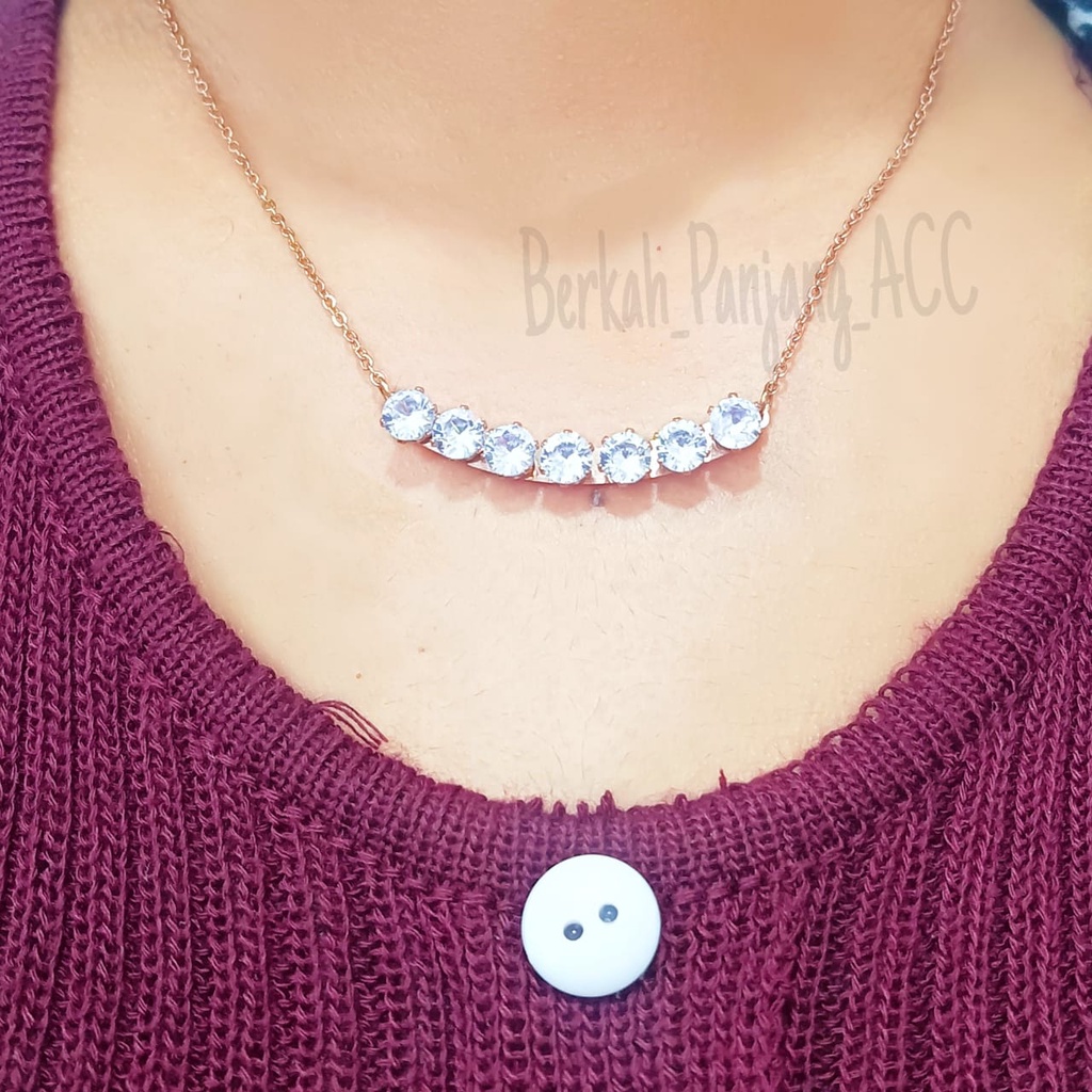 KALUNG TITANIUM  DIAMOND 07 PERMATA perhiasan super berkelas fashion korea anti karat dan anti luntur